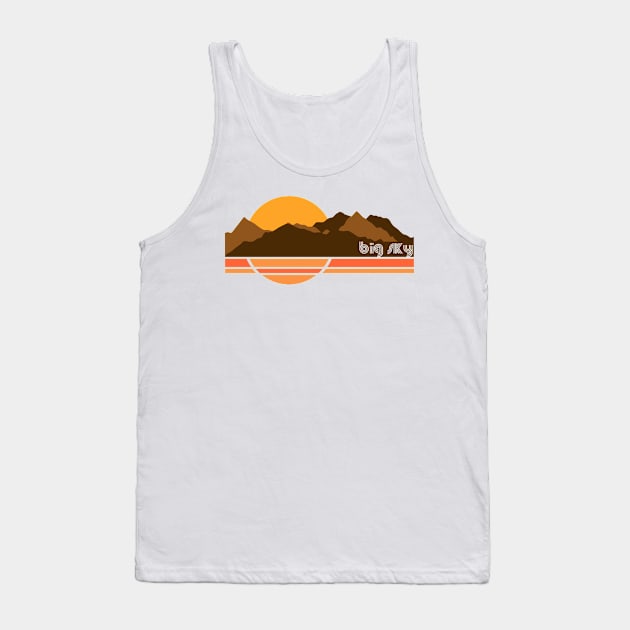 Retro Big Sky Montana 70s Style Tourist Souvenir Tank Top by darklordpug